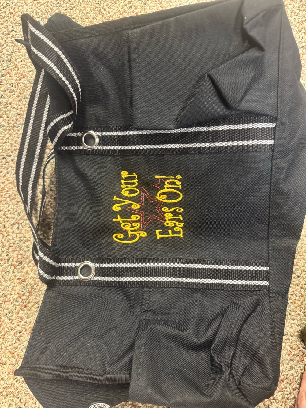 Thirty-One Utility Tote Bag with 'Get Your Ears On' Embroidery